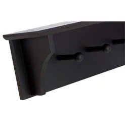 Kieragrace KG Traditional Foster Wall Shelf With 5 Pegs Black Engineered Wood -Cymax Sales 1948702 2 L
