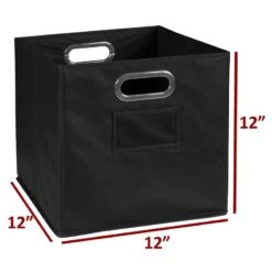 Niche Cubo Set Of 12 Foldable Fabric Storage Bins- Black -Cymax Sales 1951029 11 L