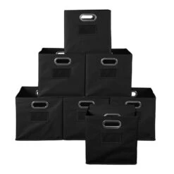 Niche Cubo Set Of 12 Foldable Fabric Storage Bins- Black -Cymax Sales 1951029 14 L