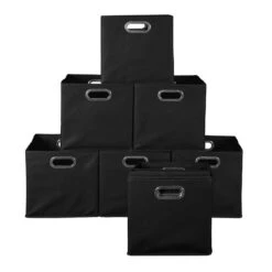 Niche Cubo Set Of 12 Foldable Fabric Storage Bins- Black -Cymax Sales 1951029 15 L