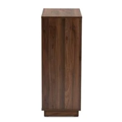 Baxton Studio Mid-Century Mette Wood Shoe Cabinet In White And Walnut -Cymax Sales 1951210 6 L