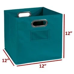 Niche Cubo Storage Set Of 4 Collapsible Fabric Storage Bins In Teal -Cymax Sales 1952588 5 L