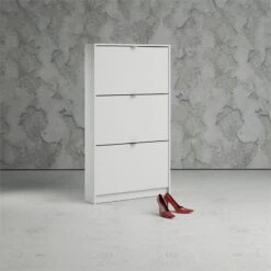 Tvilum Bright 4 Drawer Shoe Cabinet In White -Cymax Sales 1953162 6 L