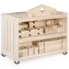 Guidecraft Freely Rotating Solid Wood Notch Blocks Storage Cart In Natural