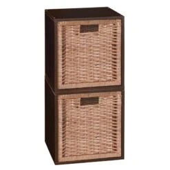 Niche Cubo Storage Set - 2 Cubes And 2 Wicker Baskets- Truffle/Natural -Cymax Sales 1966978 16 L