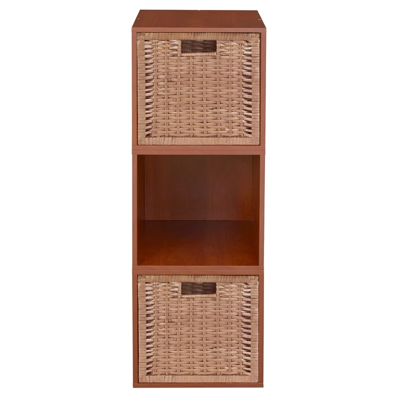 Niche Cubo Storage Set - 3 Cubes And 2 Wicker Baskets- Cherry/Natural 11 Niche Cubo Storage Set - 3 Cubes And 2 Wicker Baskets- Cherry/Natural - Image 11
