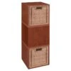Niche Cubo Storage Set - 3 Cubes And 2 Wicker Baskets- Cherry/Natural
