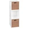 Niche Cubo Storage Set - 3 Cubes And 2 Wicker Baskets- White Wood Grain/Natural