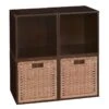 Niche Cubo Storage Set - 4 Cubes And 2 Wicker Basket- Truffle/Natural