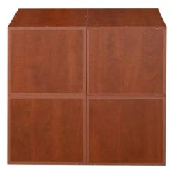 Niche Cubo Storage Set - 4 Cubes And 2 Wicker Baskets- Cherry/Natural 20 Niche Cubo Storage Set - 4 Cubes And 2 Wicker Baskets- Cherry/Natural -Cymax Sales 1966985 11 L