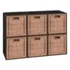 Niche Cubo Storage Set - 6 Cubes And 6 Wicker Baskets- Truffle/Natural
