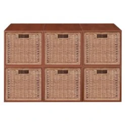 Niche Cubo Storage Set - 6 Cubes And 6 Wicker Baskets- Cherry/Natural 33 Niche Cubo Storage Set - 6 Cubes And 6 Wicker Baskets- Cherry/Natural -Cymax Sales 1966988 17 L