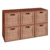 Niche Cubo Storage Set - 6 Cubes And 6 Wicker Baskets- Cherry/Natural