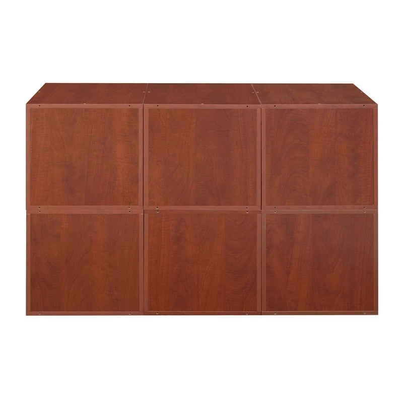 Niche Cubo Storage Set - 6 Cubes And 6 Wicker Baskets- Cherry/Natural 3 Niche Cubo Storage Set - 6 Cubes And 6 Wicker Baskets- Cherry/Natural - Image 3