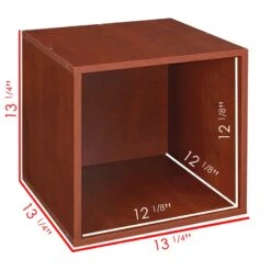 Niche Cubo Storage Set - 9 Cubes And 4 Wicker Baskets- Cherry/Natural -Cymax Sales 1966994 24 L