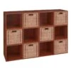Niche Cubo Storage Set - 12 Cubes And 6 Wicker Baskets- Cherry/Natural