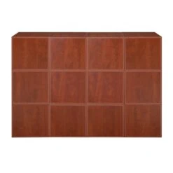 Niche Cubo Storage Set - 12 Cubes And 6 Wicker Baskets- Cherry/Natural -Cymax Sales 1966997 6 L