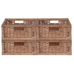 Niche Cubo Set Of 4 Half-Size Foldable Wicker Storage Basket- Natural -Cymax Sales 1966999 13 L