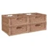 Niche Cubo Set Of 4 Half-Size Foldable Wicker Storage Basket- Natural