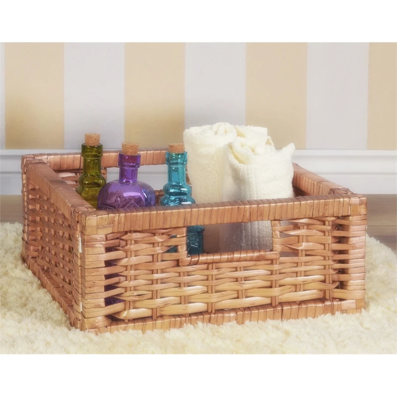 Niche Cubo Set Of 12 Half-Size Foldable Wicker Storage Basket- Natural 12 Niche Cubo Set Of 12 Half-Size Foldable Wicker Storage Basket- Natural - Image 12