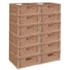 Niche Cubo Set Of 12 Half-Size Foldable Wicker Storage Basket- Natural