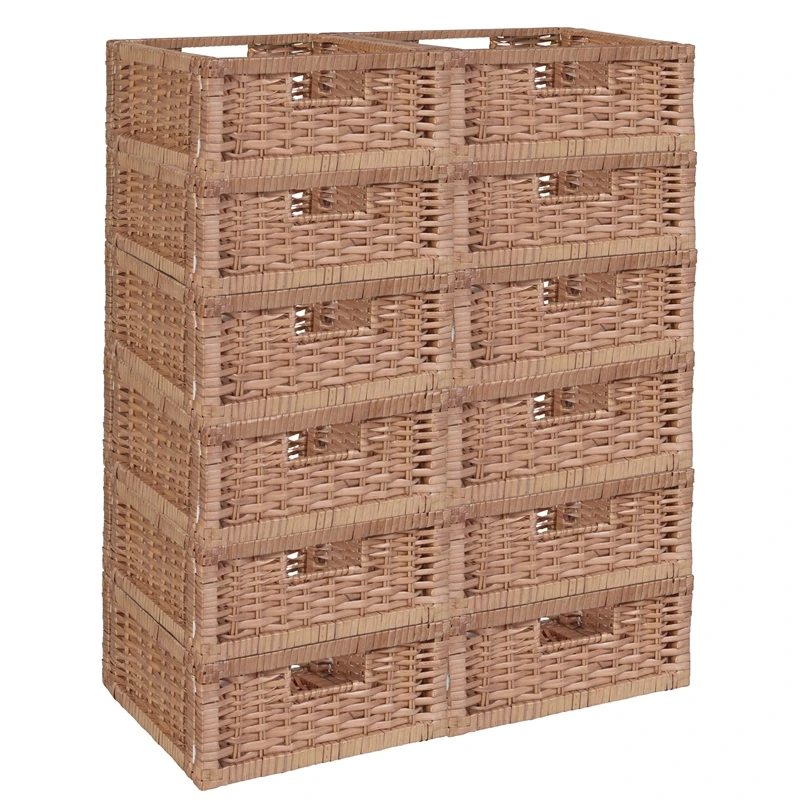 Niche Cubo Set Of 12 Half-Size Foldable Wicker Storage Basket- Natural 1 Niche Cubo Set Of 12 Half-Size Foldable Wicker Storage Basket- Natural