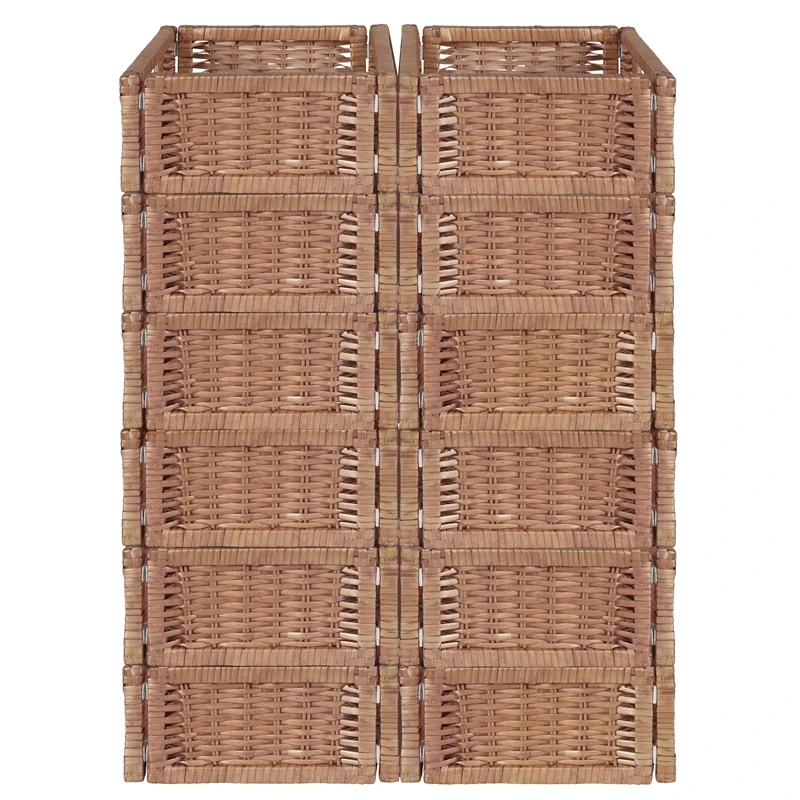 Niche Cubo Set Of 12 Half-Size Foldable Wicker Storage Basket- Natural 3 Niche Cubo Set Of 12 Half-Size Foldable Wicker Storage Basket- Natural - Image 3