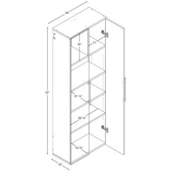 Prepac HangUps 24" Large Storage Cabinet In Light Grey Laminate -Cymax Sales 1968656 6 L