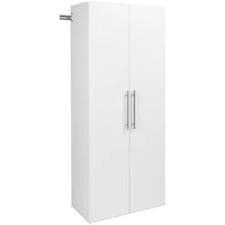Prepac HangUps 30" Large Storage Cabinet In Light Grey Laminate