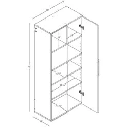 Prepac HangUps 4 Piece 90" Wall Mounted Garage Cabinet Set In White -Cymax Sales 1968669 20 L 1