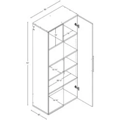 Prepac HangUps 6 Piece 120" Wall Mounted Garage Cabinet Set In White -Cymax Sales 1968671 20 L