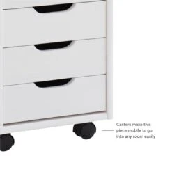 Linon Callie Six Drawer Wood Rolling Storage Cart In White Wash -Cymax Sales 1975777 26 L