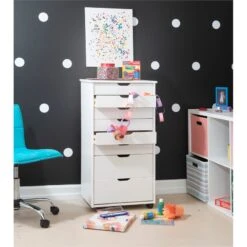 Linon Callie Eight Drawer Wood Rolling Storage Cart In Gray 28 Linon Callie Eight Drawer Wood Rolling Storage Cart In Gray -Cymax Sales 1975783 15 L