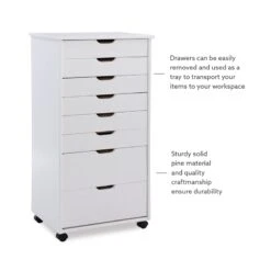 Linon Callie Eight Drawer Wood Rolling Storage Cart In Gray 35 Linon Callie Eight Drawer Wood Rolling Storage Cart In Gray -Cymax Sales 1975783 22 L