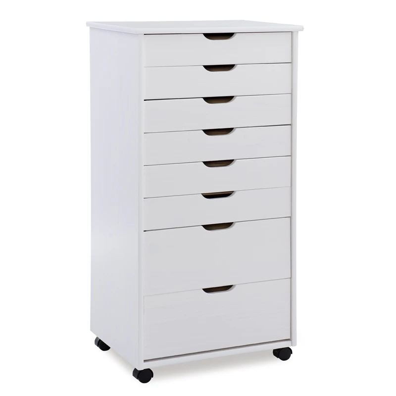Linon Callie Eight Drawer Wood Rolling Storage Cart In Gray 1 Linon Callie Eight Drawer Wood Rolling Storage Cart In Gray