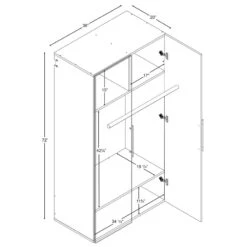 Prepac HangUps Wooden Garage Storage Wardrobe Cabinet In Black -Cymax Sales 1980634 10 L