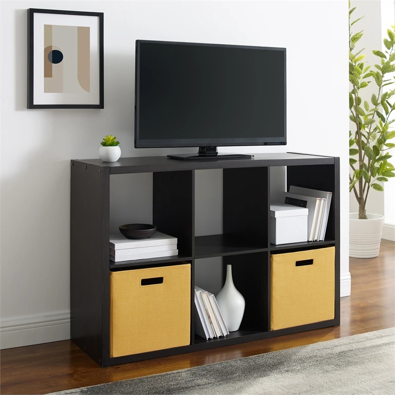 Linon Lane Two Cubby Wood Storage Cabinet In Espresso 9 Linon Lane Two Cubby Wood Storage Cabinet In Espresso - Image 9
