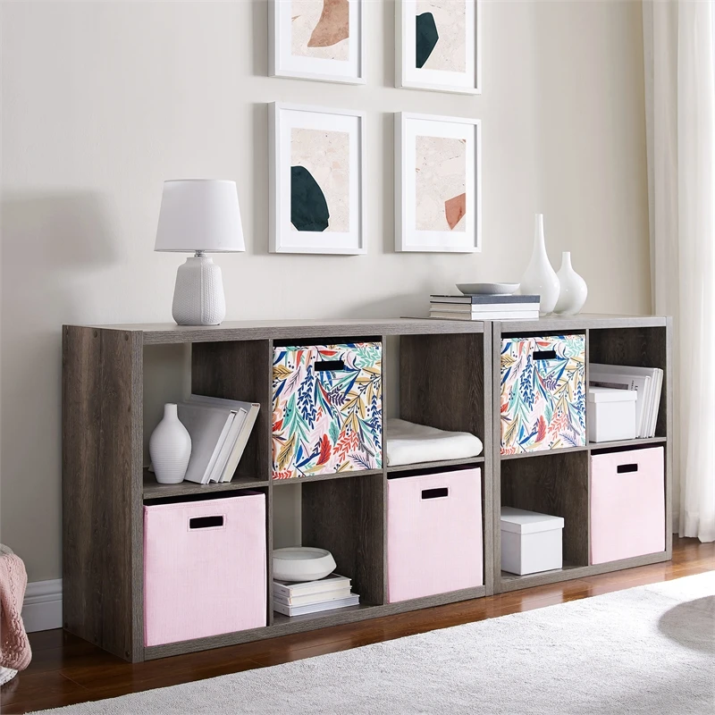 Linon Lane Four Cubby Wood Storage Cabinet In Gray 7 Linon Lane Four Cubby Wood Storage Cabinet In Gray - Image 7