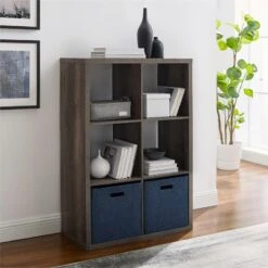 Linon Lane Four Cubby Wood Storage Cabinet In Gray 27 Linon Lane Four Cubby Wood Storage Cabinet In Gray -Cymax Sales 1984868 20 L