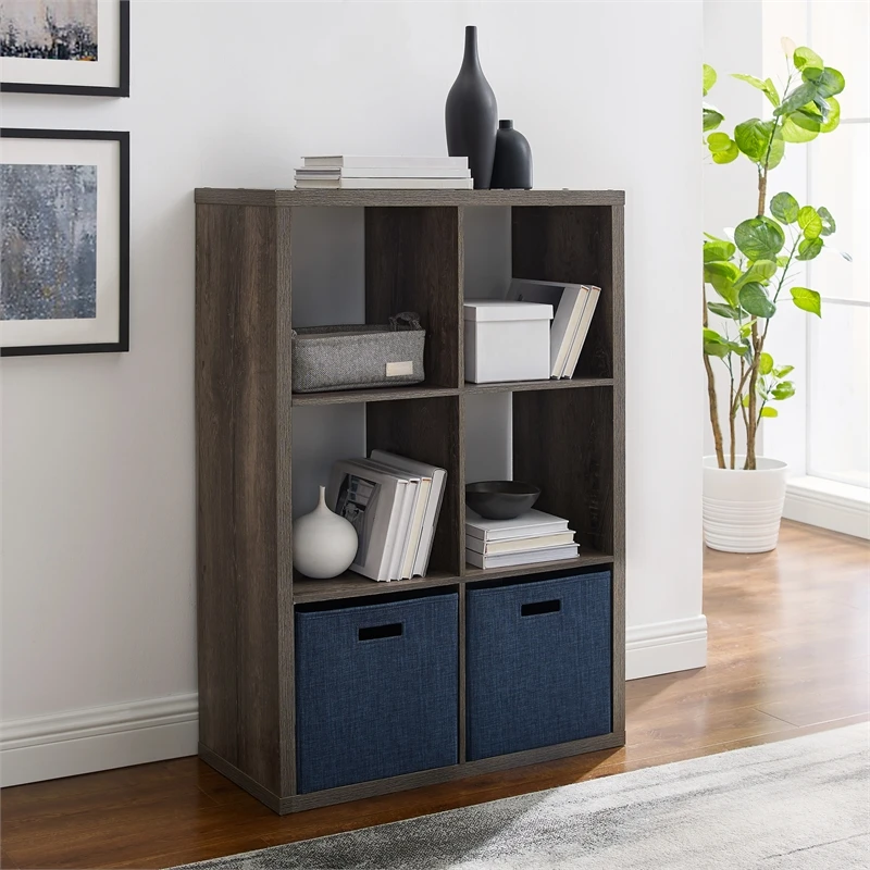 Linon Lane Four Cubby Wood Storage Cabinet In Gray 8 Linon Lane Four Cubby Wood Storage Cabinet In Gray - Image 8