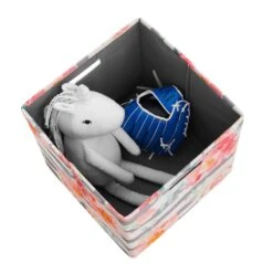 Linon Lane Two Pack Fabric Floral Storage Bin In Pink -Cymax Sales 1984875 13 L