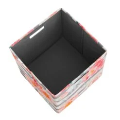 Linon Lane Two Pack Fabric Floral Storage Bin In Pink -Cymax Sales 1984875 15 L