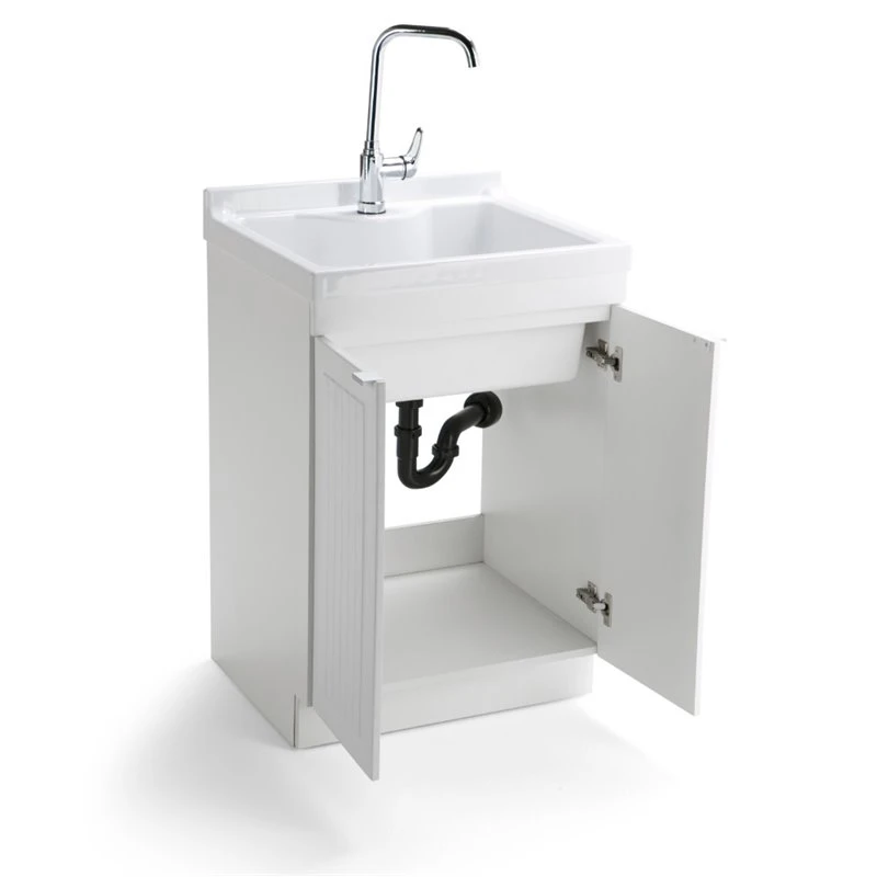 Simpli Home Murphy 24" Laundry Sink Cabinet In White 2 Simpli Home Murphy 24" Laundry Sink Cabinet In White - Image 2