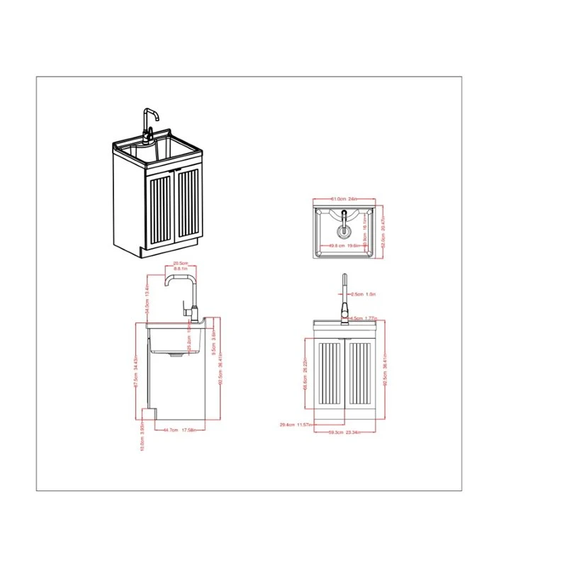Simpli Home Murphy 24" Laundry Sink Cabinet In White 7 Simpli Home Murphy 24" Laundry Sink Cabinet In White - Image 7