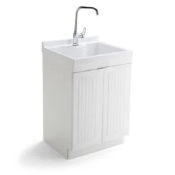 Simpli Home Murphy 24" Laundry Sink Cabinet In White