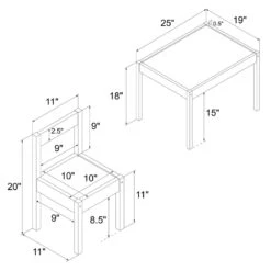 Baby Relax Hunter 3-Piece Kiddy Table & Chair Set In Blue & White -Cymax Sales 1992731 6 L