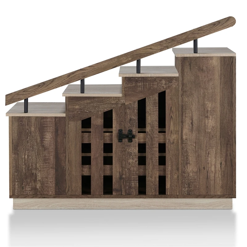 Furniture Of America Barstead Wood Staircase Shoe Cabinet In Gray Oak 13 Furniture Of America Barstead Wood Staircase Shoe Cabinet In Gray Oak - Image 13