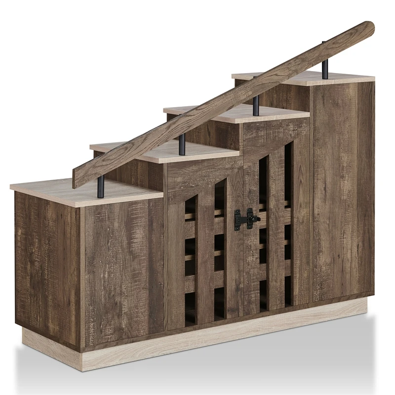 Furniture Of America Barstead Wood Staircase Shoe Cabinet In Gray Oak 7 Furniture Of America Barstead Wood Staircase Shoe Cabinet In Gray Oak - Image 7