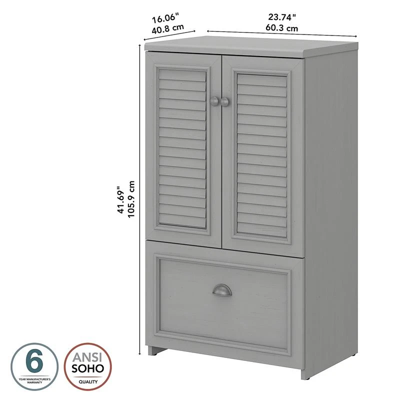 Bush Furniture Fairview Shoe Storage Cabinet With Doors In Cape Cod Gray 6 Bush Furniture Fairview Shoe Storage Cabinet With Doors In Cape Cod Gray - Image 6