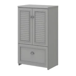 Bush Furniture Fairview Shoe Storage Cabinet With Doors In Cape Cod Gray